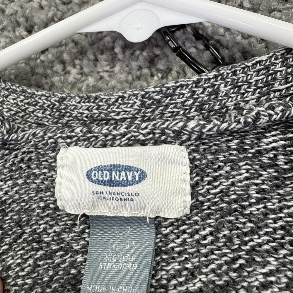Old Navy Sweater Cardigan Girls 6-7 Gray Open Front Knit Long Sleeve Casual Fall